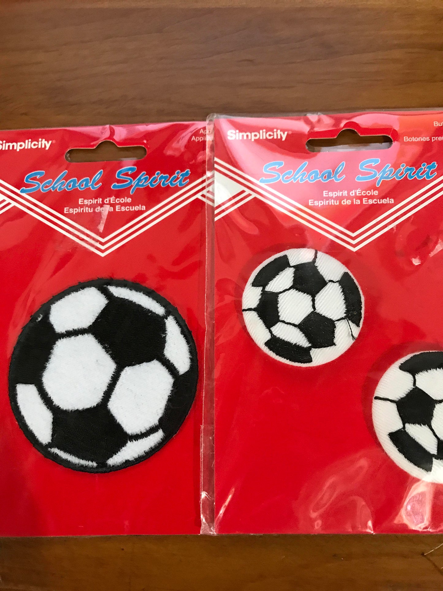 School Spirit Soccer Applique and set of 2 Button Pins