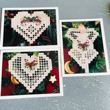 Cross N' Patch, Set of 3, pattern charts vintage 1990s, with 4 inch plastic hoop, see description*