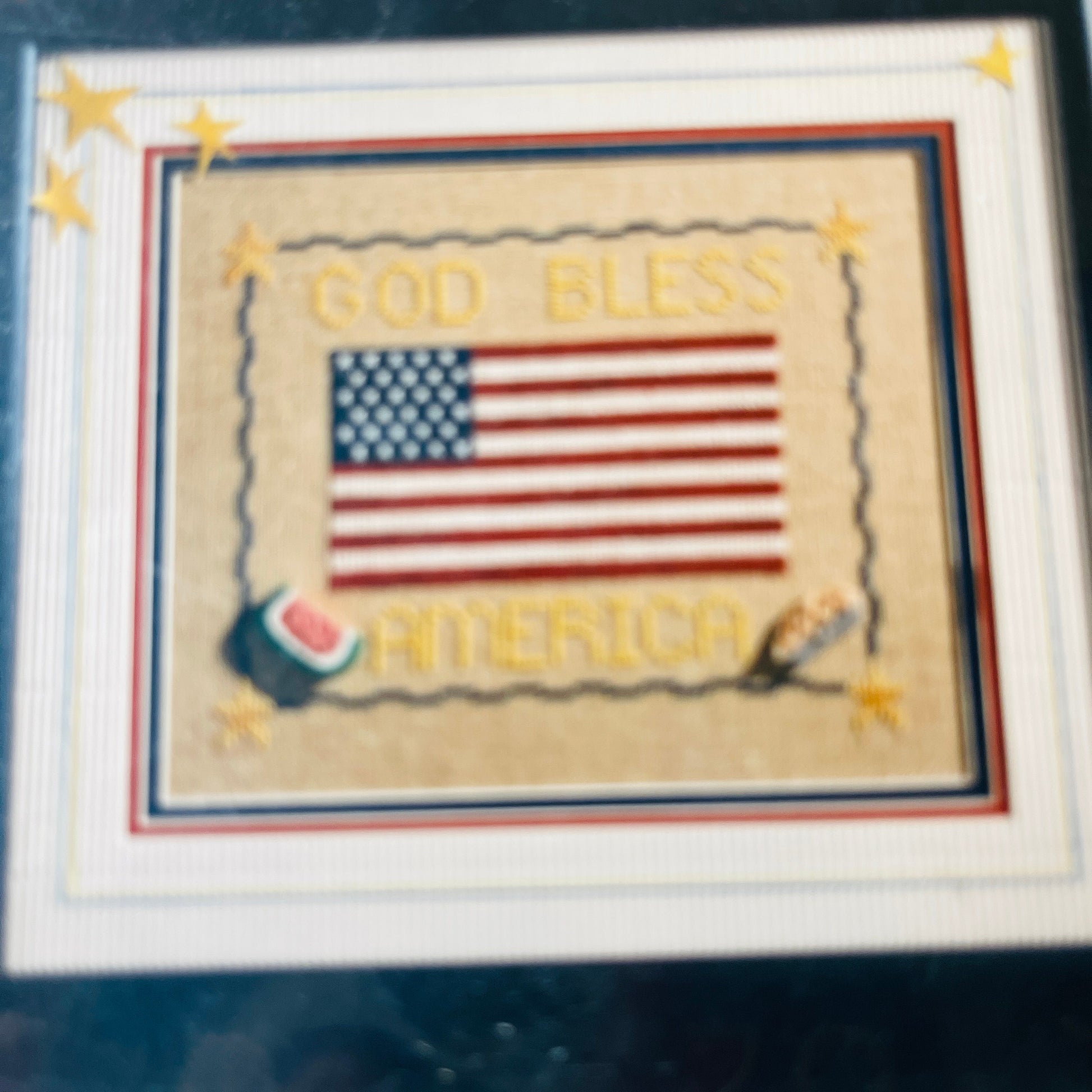 Holly House Designs, God Bless America, Counted Cross Stitch Design Chart, 103 by 84