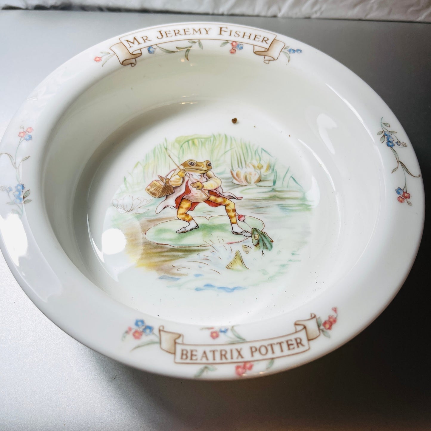 The World of Beatrix Potter, Mr. Jeremy Fisher, Royal Albert, Bone China Bowl, Vintage 1986, Collectible