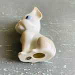 Cute white puppy porcelain figurine made in Japan vintage collectible
