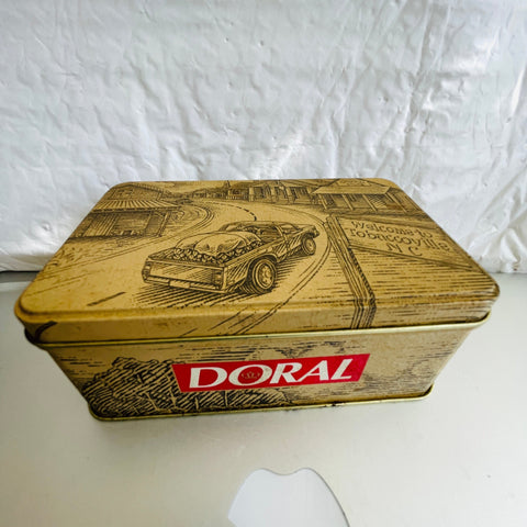 Doral, pickup truck, heading into Tobaccoville, NC, vintage 1996, tobacciana, collectible tin*