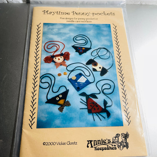 Annie's Keepsakes, Playtime Penny Pockets, Vintage 2000, Sewing Design Patterns*