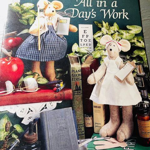 Darrow Production, All In A Day's Work, Rose Wright, Vintage 1997, Stuffed Animal Sewing Design Booklet