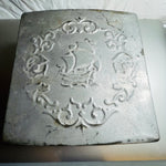 Square Sail Ship and flourish Circle In Relief, Hinged Metal Jewelry Box, Vintage Collectible