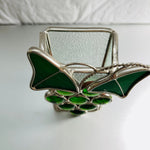 Pretty Stained Glass, Bunch Of Green Grapes with Leaves, On Pencil Holder, Vintage Collectible