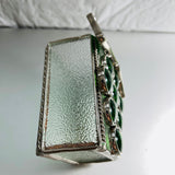 Pretty Stained Glass, Bunch Of Green Grapes with Leaves, On Pencil Holder, Vintage Collectible