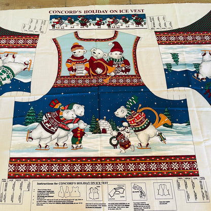 Concord's Holiday On ice, Vest, Fabric Panel, Fits Small to Extra Large