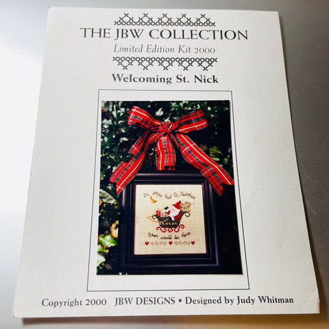 The JBW Collection, Welcoming St, Nick, Limited Edition, Pattern Only, Vintage 2000, Counted Cross Stitch Chart
