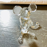 Crystal Clear Glass Mouse 3 Inch tall Figurine, Vintage Collectible