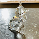 Crystal Clear Glass Mouse 3 Inch tall Figurine, Vintage Collectible