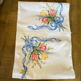 Choice of very nice vintage cross stitched floral table runners, see variations*