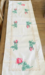 Choice of very nice vintage cross stitched floral table runners, see variations*