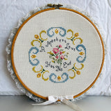 A Mother's Love Has No End, beautiful, completed counted cross stitch project*