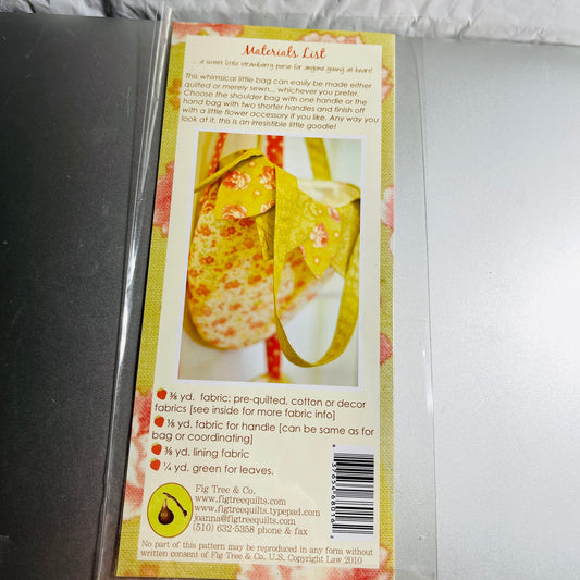 Fig Tree Threads, Berry Sweet Bag, Sewing Design Pattern