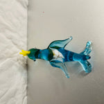 Beautiful Clear Blue Miniature Art Glass Parrot, Vintage Decorative Figurine