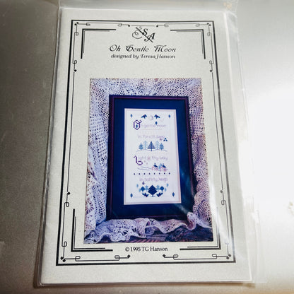 Stitcher's Attic Designs, Oh Gentle Moon, with Charm, Vintage 1995, Counted Cross Stitch Chart