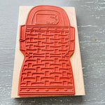 Ana's Basket, Limited Edition, 6500S, 7 By 4 Inch, Folding Gift Tag, Vintage 2003, Wood Block, Rubber Stamp