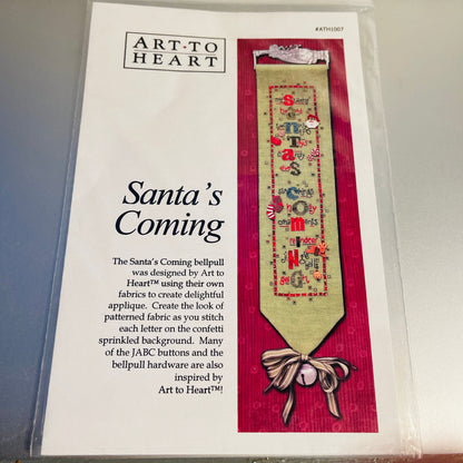 Art To Heart, Santa's Coming, Bellpull, 2012, Counted Cross Stitch Chart