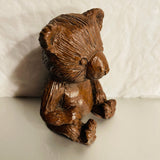 Red Mill, Handcrafted Bear, Crushed Pecans and Lacquer, Vintage 1986, Decorative Collectible Figurine