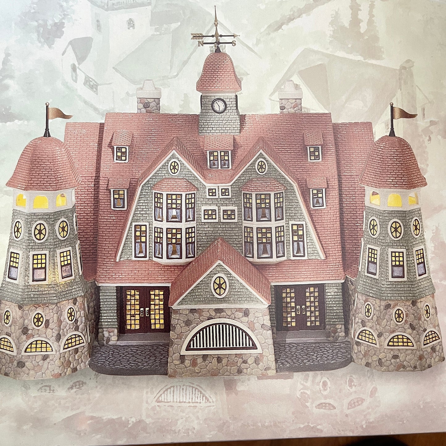 Department 56, Seasons Bay, Grandview Shores Hotel, 56.53300, first edition. Vintage 1999, Decorative Collectible Building