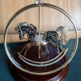 Gold Rocking Horse, In Acrylic Disc, Vintage Ornament