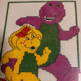Janlynn, Barney, Playtime Fun, Counted Cross Stitch Kit, with frame included