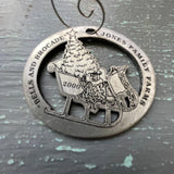 Pewter, Jones Family Farms, "Bells and Brocade", Dated 2000, Christmas Tree Ornament