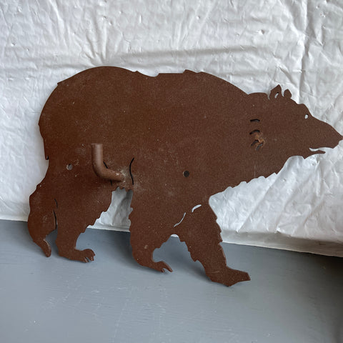Bear Wall Hook, Plasma Cut Out Of Steel, Nice Rustic Woodland Creature, For Man Cave Bar, Cabin, Porch Etc.,Cottage Core Wall Hanging