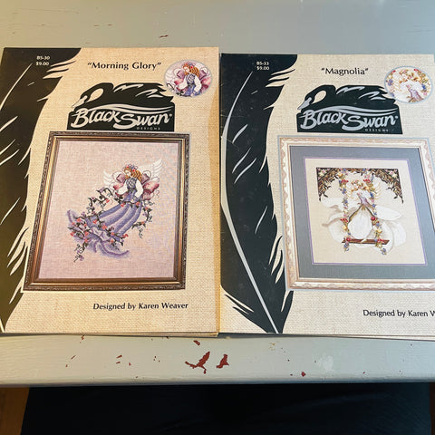 Black Swan Designs, Choice Of Morning Glory BS30*, or Magnolia BS33** Vintage Counted Cross Stitch Charts*