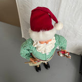 Beautiful, Very Detailed, Santa in Work Apron Painting A Hobby Horse, Vintage, Decorative Collectible, Christmas Figurine