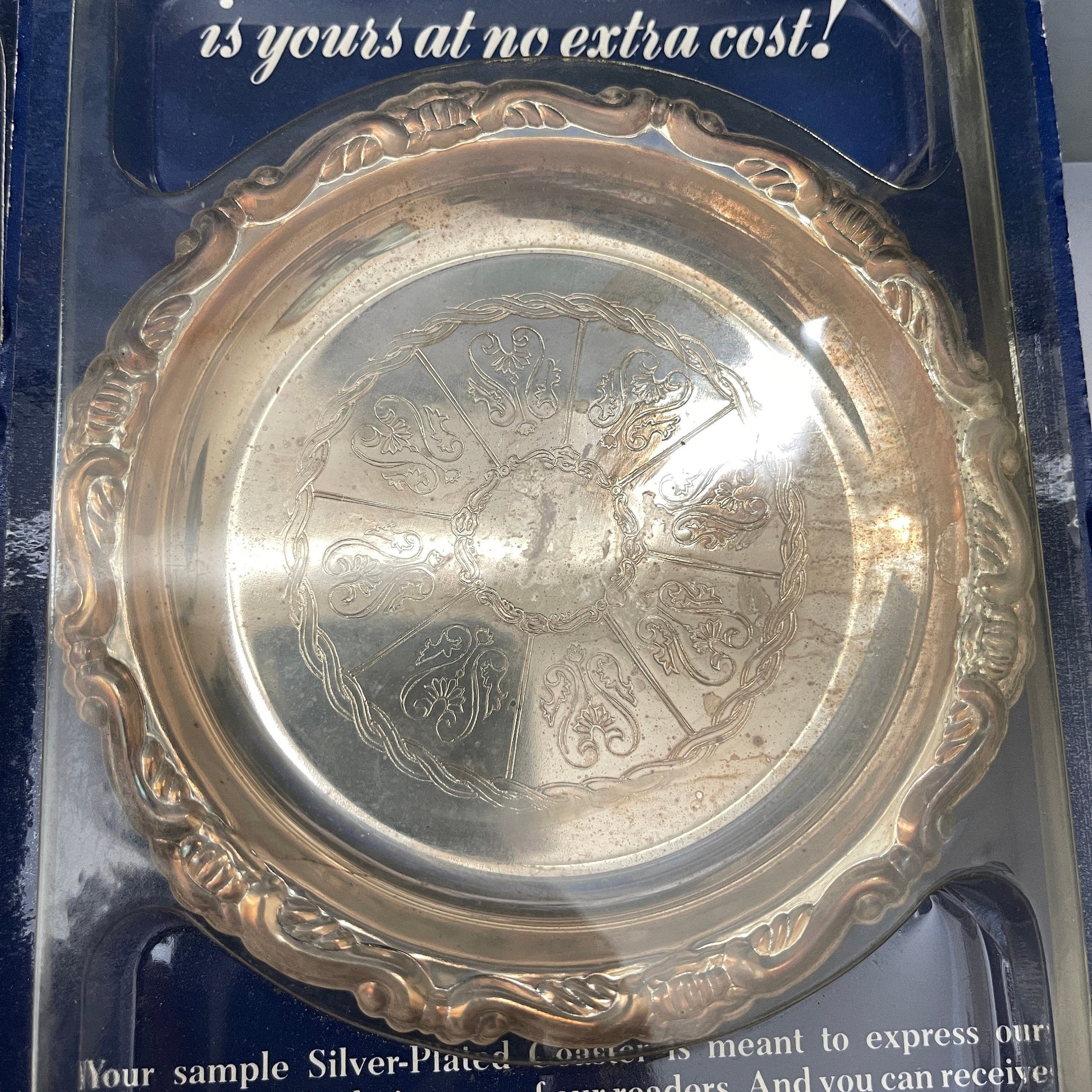 Readers Digest, Set Of 2, Silver Plated Coasters, Vintage, Advertising, Collectibles