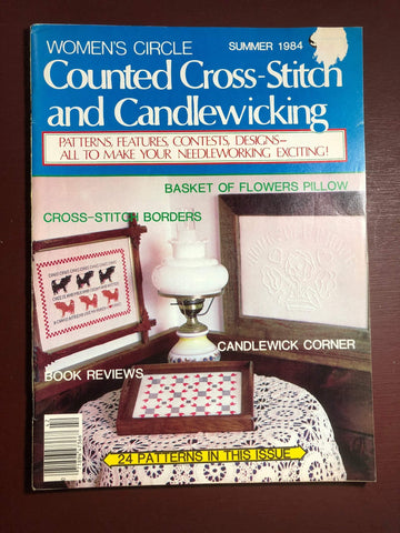 Women's Circle, Summer, Vintage 1984, Counted Cross Stitch and Candle Wicking, Magazine