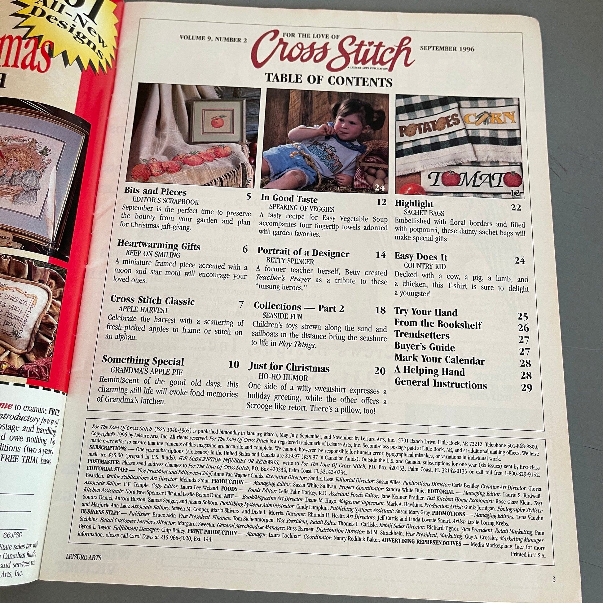 For the Love of Cross Stitch, September 1996, Counted Cross Stitch Magazine
