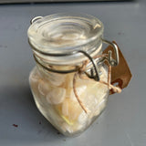 Glass Bail Top Mini Jar Full Of White Buttons