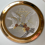 The Art Of Chokin, Dynasty Gallery, "Love is Forever", Love Birds, Trimmed In 24 KT Gold, 6.25 Inch Vintage Collectible Plate
