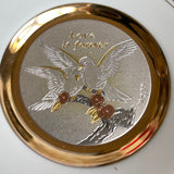 The Art Of Chokin, Dynasty Gallery, "Love is Forever", Love Birds, Trimmed In 24 KT Gold, 6.25 Inch Vintage Collectible Plate