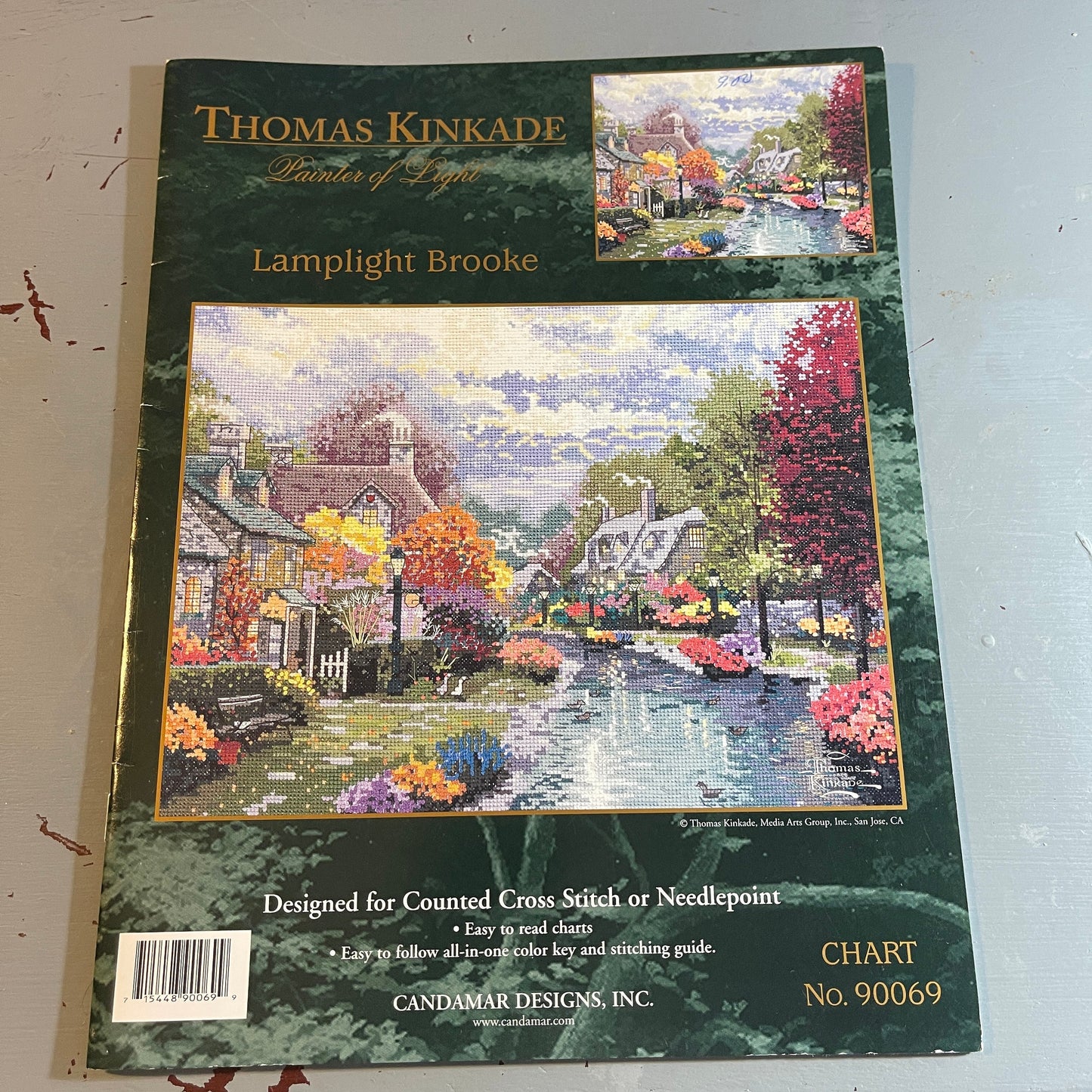 Thomas Kinkade, Painter of Light, Lamplight Brooke, 90069, Vintage, Counted Cross Stitch, or Needlepoint Chart*