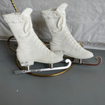 Department 56 Silver Skate Pair of Ice Skates #8217-1 Vintage 1991 Porcelain Ornaments
