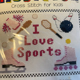 The Design Connection Kidstitch I Love Sports, Choice Of Sports, Cheer, Skating... or Football Soccer... Cross Stitch Kits, See Variations*