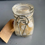 Glass Bail Top Mini Jar Full Of White Buttons