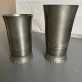 Pewter Rein Zinn, choice of stripe and floral pattern vintage tavern ware cups, collectible cottagecore, See Variations*