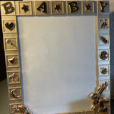 Green Tree Gallery BABY Gold Tone Rabbits and Toys Very Nice Picture Frame