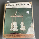 Nostalgia Designs Carousel Mobile Vintage Stamped Muslin Needlepoint Kit