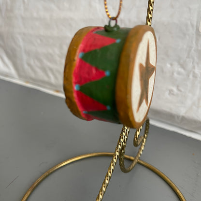 Little Toy Drum Hand Painted Vintage Ornament