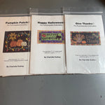 Pep'r Pot Choice of Punchneedle Embroidery Patterns By Charlotte Dudney Happy Halloween, Pumpkin Patch, or Give Thanks