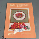 Country Cross Stitch Seasonal Bouquets 4 Autumn Vintage 1990 Counted Cross Stitch Chart