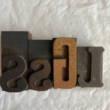 Antique Wooden Letterpress Blocks Set of 4 Collectible Printing Press Parts