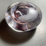 Clear Glass with Cloudy White Swirls in Glass Collectible Paper Weight