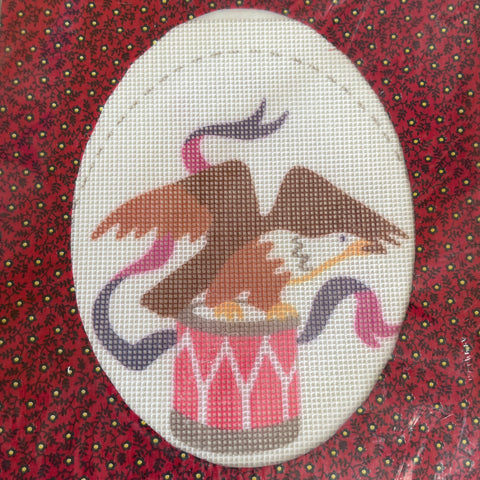 Paragon Needlepoint Calico Kit Patriotic Eagle Sitting On A Snare Drum